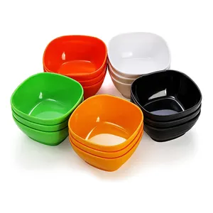 Factory Supplier 4.5 Inch Square Shape Plastic Fruit Salad Melamine Mixing Bowls Melamine Serving Bowl