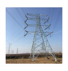 35kv/66kv/110kv/220kv電力タワーAngualrスチールラティスパイロントランスミッションタワー