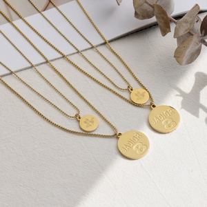 Trendy 2026 Charm <b>Necklaces</b> Minimalist Jewelry 316l Stainless Steel 18k PVD <b>Gold</b> Plated Round Pendant <b>Necklace</b> for Women - Product Image 1