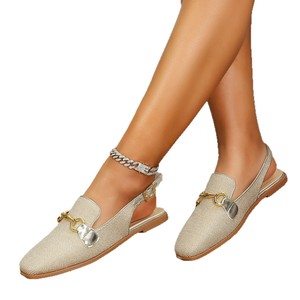 Sandales Baotou à boucle métallique tendance pour <span class=keywords><strong>femme</strong></span>, nouvelle collection automne 2025, antidérapantes, élégantes, à bout pointu et talon plat - Product Image 5