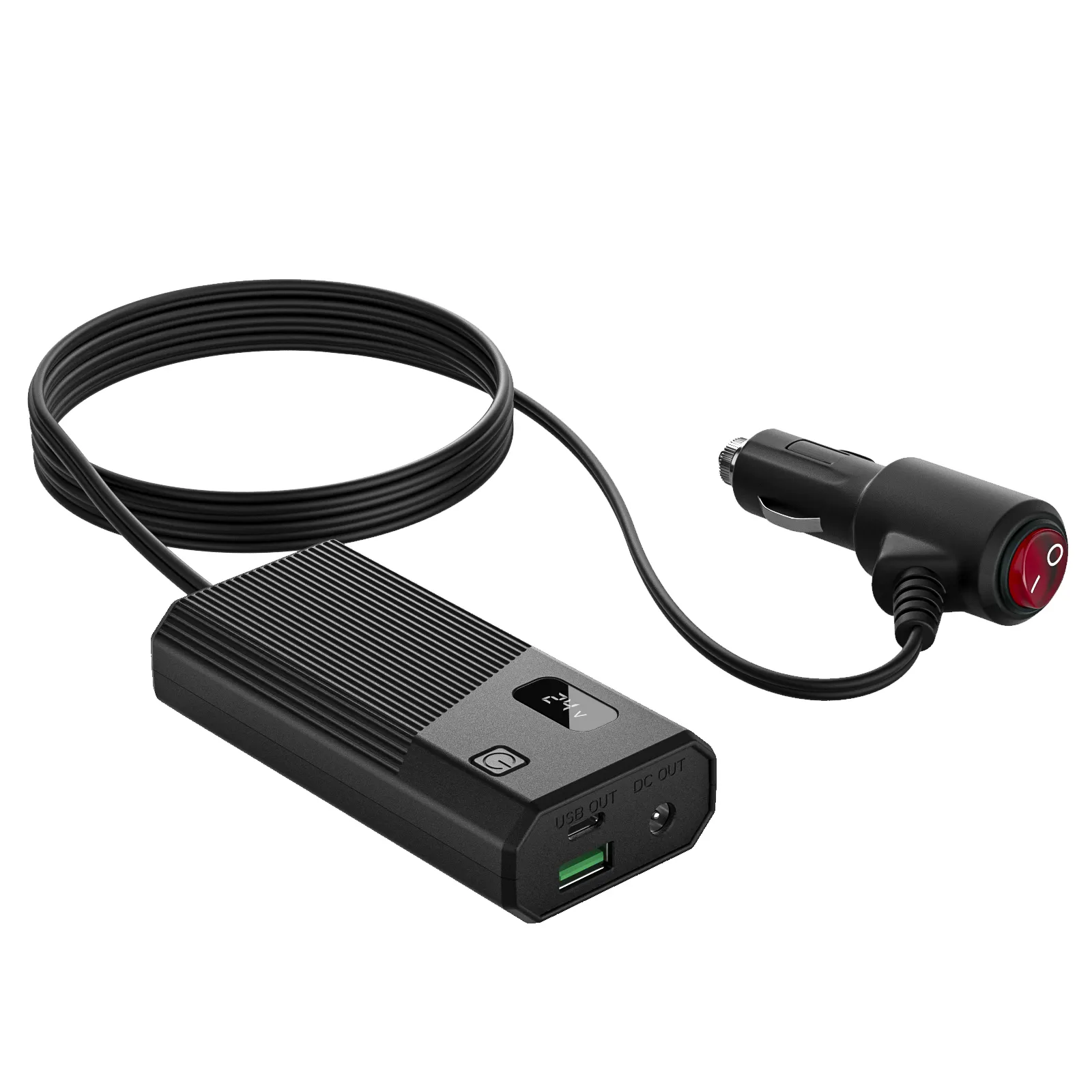Chargeur de voiture CPAP 12V-24V adaptateur de chargeur de voiture multifonction à tension réglable avec sortie USB-C/USB-A pour iPhone, i