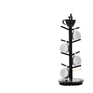 Rotating Cup Holder With Stand 3.6 Inch Diameter Multipurpose Draining Rack For <b>Kitchen</b> Storage - Product Image 1