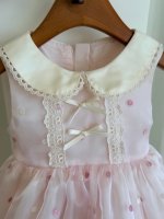 Nouvelle robe d'été pour filles en dentelle rose avec nœud papillon - Robe de princesse sans manches Lolita