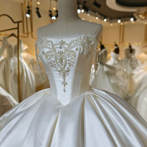 Lsml027 Vestidos de Novia Elegantes sin Tirantes con Apliques de Encaje y Satén, Vestido de Novia Jancember - Product Image 5