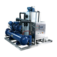 Machine à glace en flocons pour bateaux de pêche, eau de mer, 1 tonne, 3 tonnes, 5 tonnes, machine à glace en flocons pour eau salée avec compresseur marin pour utilisation embarquée