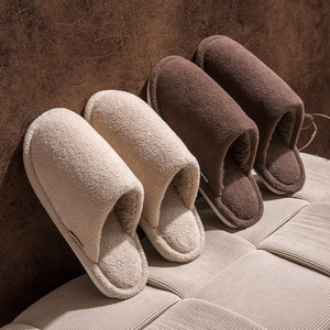 2024 nouveauté lin supérieur PVC coton peluche Couple pour pantoufles pour hommes femmes automne hiver maison intérieur chaleur Technon-Slip - Product Image 1