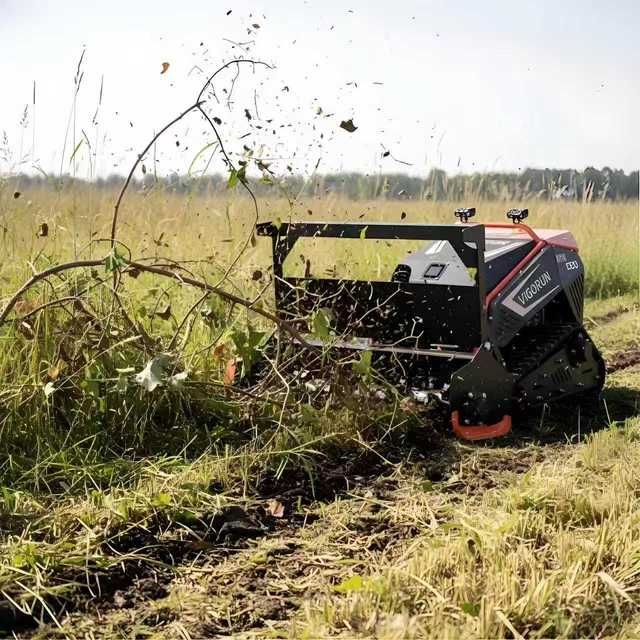 Vigorun Remote Control Forest Mulcher 18KW 764CC 1000mm Width Rubber Track Crawler Brush Cutter for Land Clearing