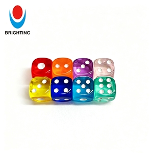 <span class=keywords><strong>Dés</strong></span> transparents colorés de 16 mm, <span class=keywords><strong>dés</strong></span> <span class=keywords><strong>en</strong></span> acrylique transparent à 6 faces avec points blancs pour jeux de société - Product Image 1