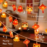 Luces LED de Cadena para el Año Nuevo 2026 y el Festival de Primavera, con Diseño de Animales del Zodiaco, Funcionan con Batería/USB/Enchufe, Adornos Colgantes