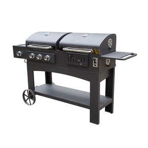 Grand <span class=keywords><strong>barbecue</strong></span> portable à gaz et charbon de bois, double usage, style moderne, pour la maison et les entreprises - Product Image 2