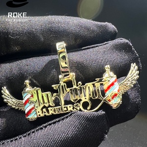 Pendentif en or 9-18 carats avec lettres en diamant et motifs en spirale, pendentif <span class=keywords><strong>de</strong></span> luxe pour homme, chaîne en corde, accessoire cadeau décoratif - Product Image 4