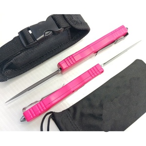 OK-4592 Venta al por mayor de pedidos pequeños directamente de fábrica Cuchillo de supervivencia rosa de doble acción EDC de 7.5 pulgadas Death Stalker personalizado - Product Image 4