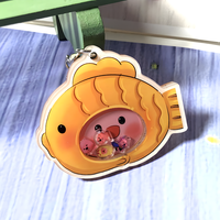 Porte-clés shaker en acrylique promotionnel personnalisé vente en gros de breloques en acrylique personnalisées annonçant un pendentif porte-clés en acrylique transparent avec impression UV