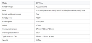 BW750A 무오일 저소음 에어 컴프레서 780W - 220V 휴대용 에어 펌프 (치과 및 수족관/연못용) - Product Image 6