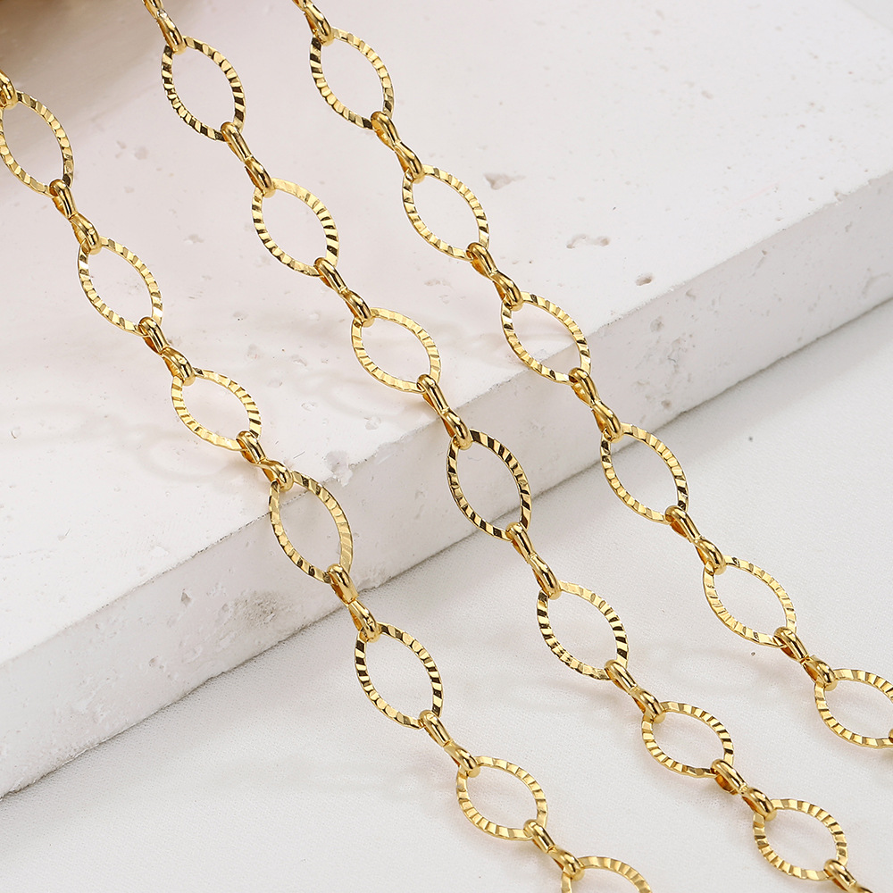 6.5mm Width Stainless Steel Round Embossing Chains Jewelry Making DIY Necklace Bracelet Handmade Findings