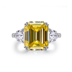 Số Lượng Lớn Của Chỗ Xh Moissanite S925 Tinh Khiết Bạc 8 Carats 10*12 Ngọc Lục Bảo Cắt Màu Trắng Moissanite Kim Cương Của Phụ Nữ Nhẫn - Product Image 3