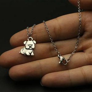 Collier mignon avec animal pour femme, pendentif petit bouledogue, joli bijou chien, petit pendentif animal de compagnie, cadeau pour fille adorable - Product Image 4