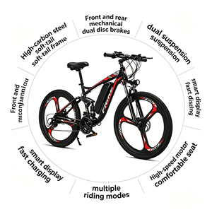 Factory Bestseller Mountain Bike Front Suspension Softail Removable Lithium 21 Speed Disc Adult E-Bike Central QQ-8809 21-Speed - Product Image 5