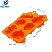 Moule en silicone à 6 cavités pour gâteaux et fondants, motifs citrouille et fantôme d'Halloween, couleur personnalisable, facile à démouler, résistant à la chaleur pour la décoration de fêtes