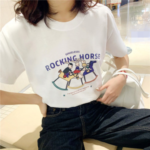 Camisetas <span class=keywords><strong>de</strong></span> Cuello Redondo Estampadas en 3D <span class=keywords><strong>de</strong></span> Algodón Suave Liso <span class=keywords><strong>de</strong></span> Alta Calidad al por Mayor para <span class=keywords><strong>Mujer</strong></span> - Product Image 5