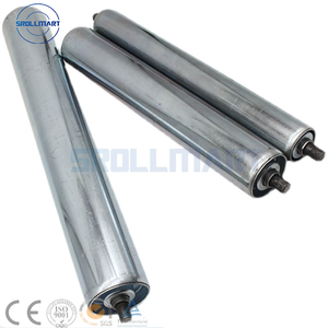 Dapat disesuaikan 12/15/20/25mm baja karbon gravitasi galvanis rol konveyor baru PVC palet karet gravitasi rol konveyor - Product Image 3