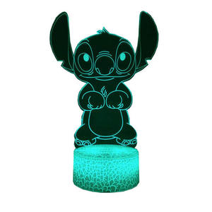 Lampe de nuit à l'effigie du dessin animé Lilo Stitch pikachu Froozen, Rechargeable par USB, décoration sonique, 16 couleurs changeantes - Product Image 4
