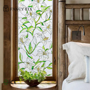 Pellicola Privacy per Finestre in PVC, Moderna Decorazione Effetto Vetro Colorato, Protezione UV, Adesivi Statici per Vetri Senza Colla - Product Image 4