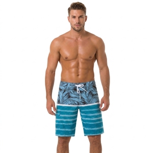 Wholesale Custom Printed Quick Drying Waterproof 4-way Stretch Surfing Beach Board Shorts Adjustable Waist Swim <b>Trunks</b> for <b>Men</b> - Product Image 1