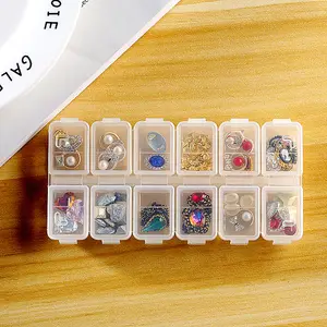 Aufbewahrung behälter und-boxen aus Kunststoff/12 Gitter Schmuck teiler Box Organizer Klarer Aufbewahrung behälter für Kunststoff perlen für Perlen