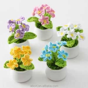 Plantes en pot personnalisées en crochet tricoté, fleurs de myosotis, décorations murales pour fêtes, mariages, Halloween, Noël, remise de diplômes - Product Image 1