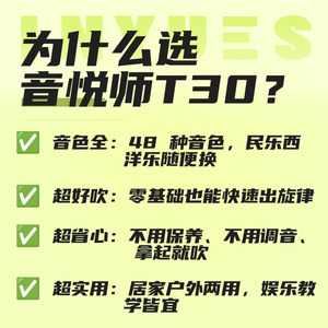 อินยูส ที30 ขลุ่ยอิเล็กทรอนิกส์ 48 เสียง แบบกดปุ่มเดียว เครื่องดนตรีสำหรับผู้เริ่มต้น - Product Image 3