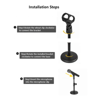 Support de microphone de bureau réglable à prix abordable avec base ronde stable