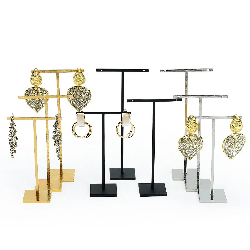 JINSKY new jewelry display props high-grade metal brushed earrings display jewelry rack pieces in stock