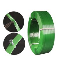 Sangles d'emballage PET 16mm 19mm 25mm 32mm, ceintures de cerclage vertes personnalisables, rouleau de cerclage manuel en plastique
