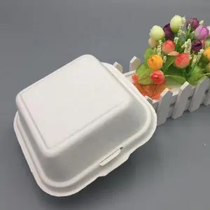Kingwin stoviglie usa e getta fast food scatola a conchiglia di bagassa di carta di canna da zucchero