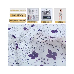 Free Design Of 100% Polyester Fabric 100D Chiffon Digital Printed Fabric Supports Customization And Free Samples