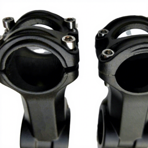 Bicycle Stem Aluminum 31.8mm Black High Strength for <b>Machining</b> Mountain Bike Accessory 46-55mm - Product Image 1