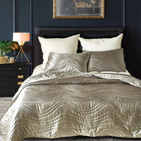 Ensemble de draps et de taies d'oreiller en soie imitée biologique écologique de style américain, motif uni, 300 fils/cm²