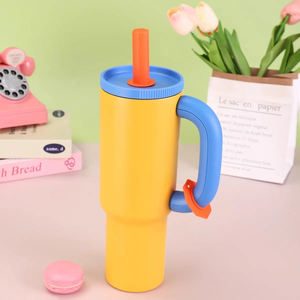 40oz 304 Stainless Steel Vacuum Insulated Tumbler with Straw and Handle Leak Proof <b>Large</b> Capacity <b>Cup</b> for Travel Office - Product Image 3