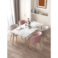 Table à manger en dalle de roche moderne et durable de luxe léger pour la maison, l'école, l'appartement, le restaurant