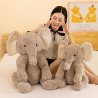 Peluche personnalisée pour enfants, animal en peluche doux, éléphant gris mignon, jouets en peluche