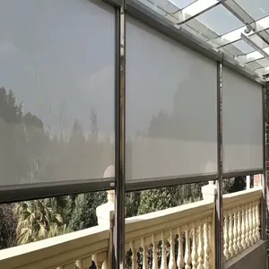 롤러 블라인드 방풍 외부 알루미늄 지퍼 스크린 Sunshading 빨 셔터 야외 사용자 정의 블라인드