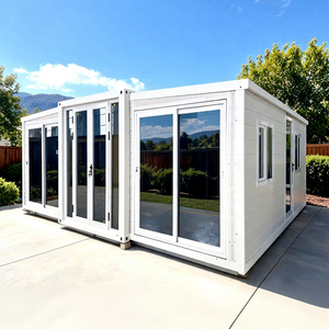 Maison conteneur préfabriquée extensible 20 pieds 40 pieds avec cadre à rupture thermique PA66, 3, 4 ou 5 chambres, moderne, pliable, mobile et empilable - Product Image 1
