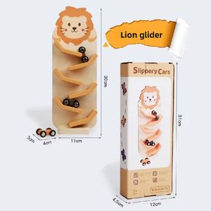 Nouveaux produits : Jouets interactifs en bois pour enfants, rampe de glisse de dessin animé, train à encastrer, véhicules éducatifs précoces pour garçons et filles - Product Image 3