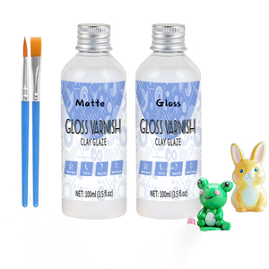 Barniz de Arcilla de Secado al Aire de 100 ml y 50 ml con Etiquetas Personalizables, Acabado Brillante y Mate, Pinturas Impermeables y Resistentes a los Arañazos para Manualidades y Cerámica - Product Image 6