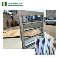 Fenêtre à persiennes en verre trempé avec cadre en alliage d'aluminium ventilé, design moderne Lukliving, avec moustiquaire en acier inoxydable