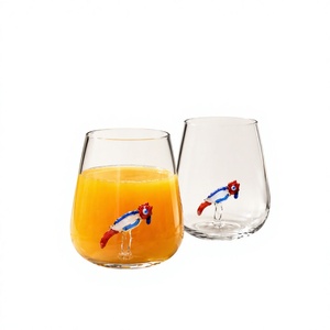 Gobelets à boire réutilisables en borosilicate transparent de 300 ml, faits à la main, modernes, sans plomb, pour whisky, eau, jus, fêtes, vente en gros - Product Image 2