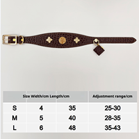 Collier pour chien et chat en cuir de vachette pleine fleur de qualité supérieure, fait main, classique, doux, confortable, respirant, réglable, avec décoration en cristal, personnalisable