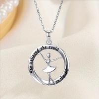 Collier en argent sterling pour femme, bijou de danse populaire 2025, cadeau idéal pour danseuse, ballerine, ou pom-pom girl