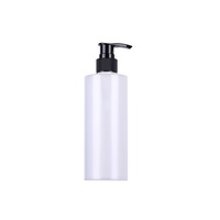 Bouteilles rondes en plastique PET transparentes mates blanches de 300 ml et 500 ml avec pompe pour shampoing, gel douche, lotion